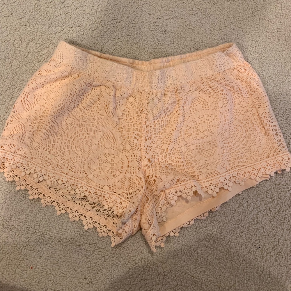Comfy Orange Crochet Shorts